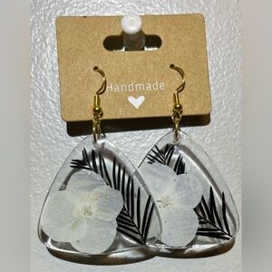 Handmade Floral Clear Earrings